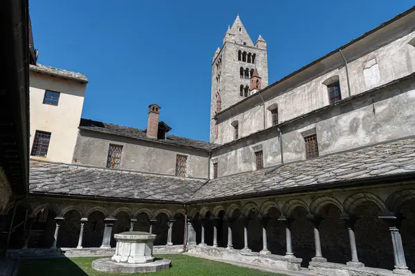 Aosta Italia Colegiata Santissimi Pietro Orso — Foto de Stock