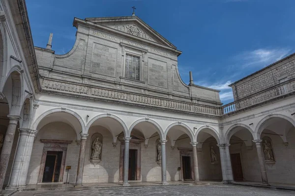 Abbey Montecassino Benedictine Monastery Located Summit Montecassino Lazio — Stock Photo, Image