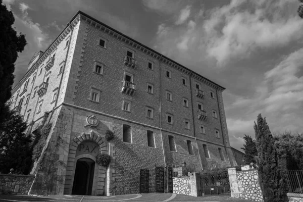 Abația Montecassino Este Mănăstire Benedictină Situată Vârful Montecassino Lazio — Fotografie, imagine de stoc
