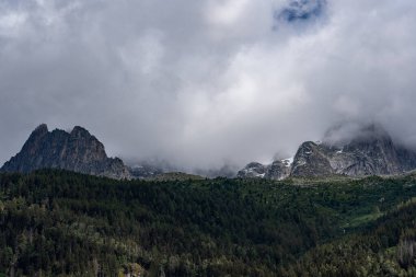 Chamonix Mont Blanc. Yaz manzarası
