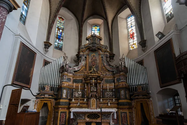 Аоста Італія Collegiate Church Santissimi Pietro Orso — стокове фото