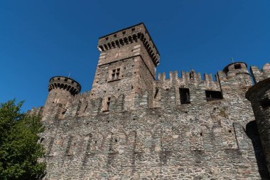 Valle d 'Aosta. Fenis 'in ortaçağ kalesi.