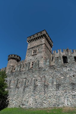 Valle d 'Aosta. Fenis 'in ortaçağ kalesi.