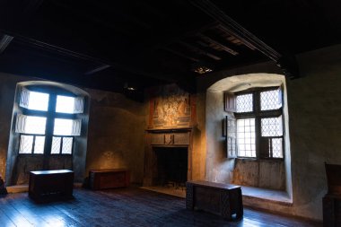 Valle d 'Aosta. Fenis 'in ortaçağ kalesi.