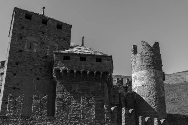 Valle d 'Aosta. Fenis 'in ortaçağ kalesi.