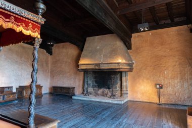 Valle d 'Aosta. Fenis 'in ortaçağ kalesi.