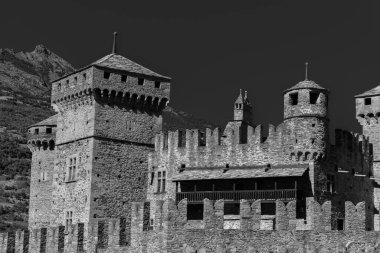 Valle d 'Aosta. Fenis 'in ortaçağ kalesi.