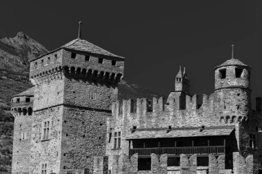 Valle d 'Aosta. Fenis 'in ortaçağ kalesi.