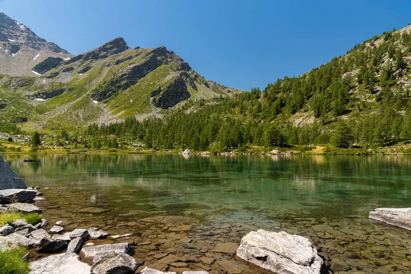 Morgex Aosta Der Wunderschöne See Von Arpy Ein Spiegel Des — Stockfoto