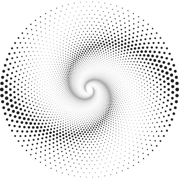 Patrón o textura espiral vectorial semitono punteado — Vector de stock