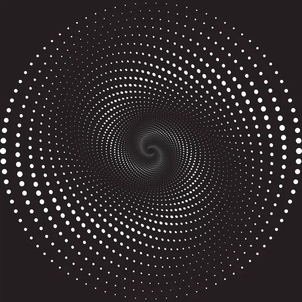 Patrón o textura espiral vectorial semitono punteado — Archivo Imágenes Vectoriales