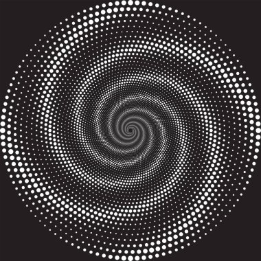 Noktalı Yarım Tonlu Vektör Döner Deseni veya Doku