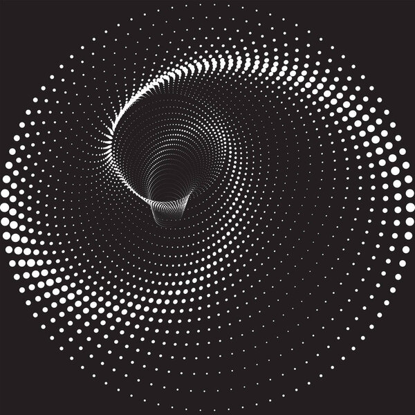 Dotted Halftone Vector Spiral Pattern or Texture