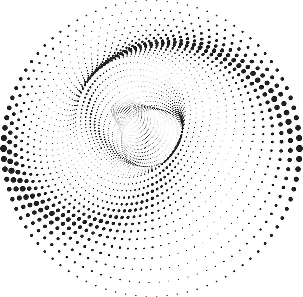 Patrón o textura espiral vectorial semitono punteado — Vector de stock