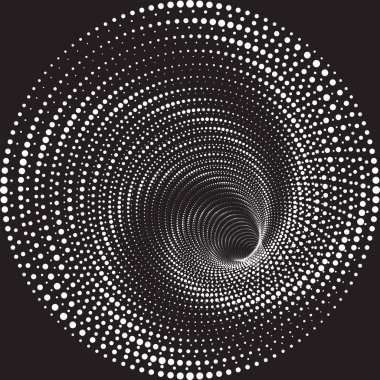 Noktalı Yarım Tonlu Vektör Döner Deseni veya Doku