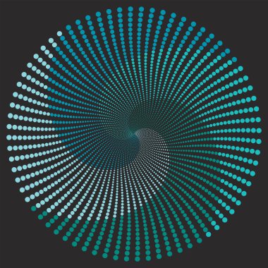 Noktalı Yarım Tonlu Vektör Döner Deseni veya Doku