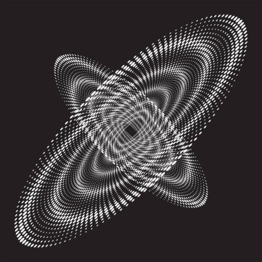 Noktalı Yarım Tonlu Vektör Döner Deseni veya Doku