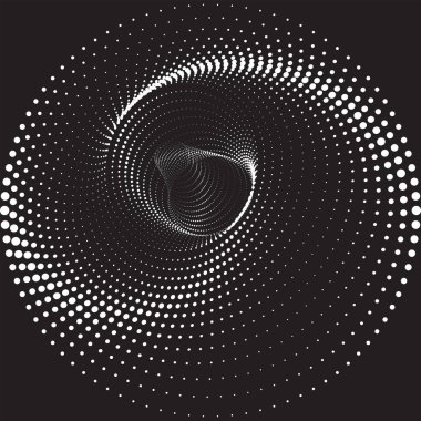 Noktalı Yarım Tonlu Vektör Döner Deseni veya Doku
