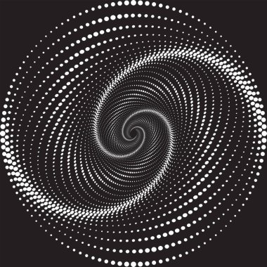 Noktalı Yarım Tonlu Vektör Döner Deseni veya Doku