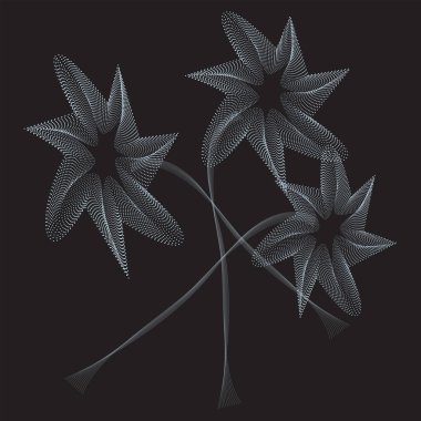 Çiçek. Noktalı Halftone Vektör Spiral Desen veya Doku