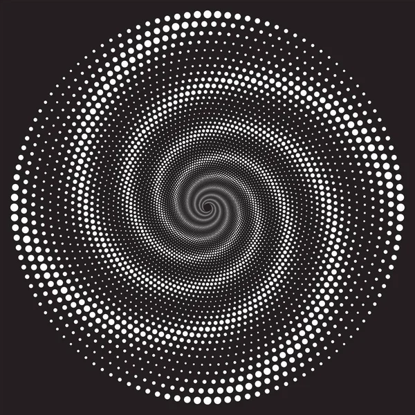 Patrón o textura espiral vectorial semitono punteado — Vector de stock