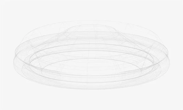 Abstrakte überdachte runde Arena-Skizze — Stockvektor