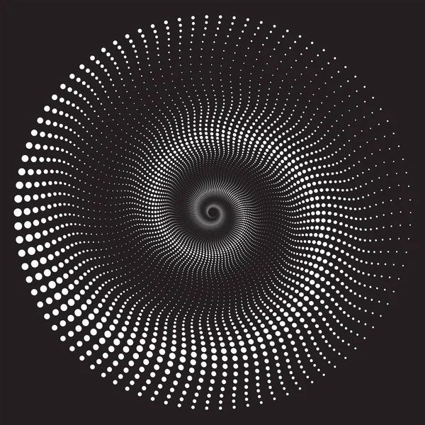 Patrón o textura espiral vectorial semitono punteado — Vector de stock