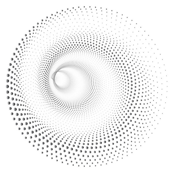Dotted Halftone Vector Spiral Pattern or Texture