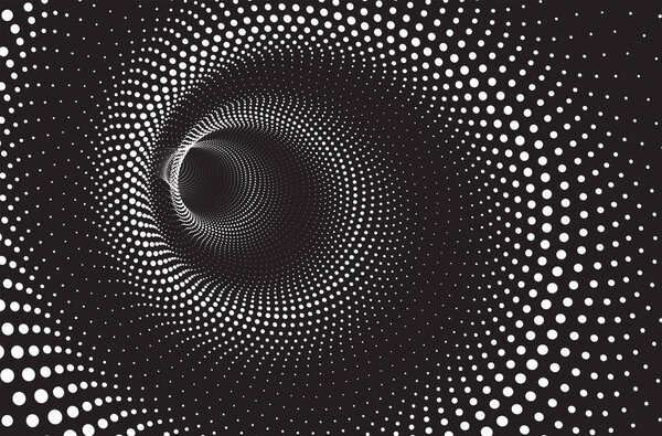 Dotted Halftone Vector Spiral Pattern or Texture