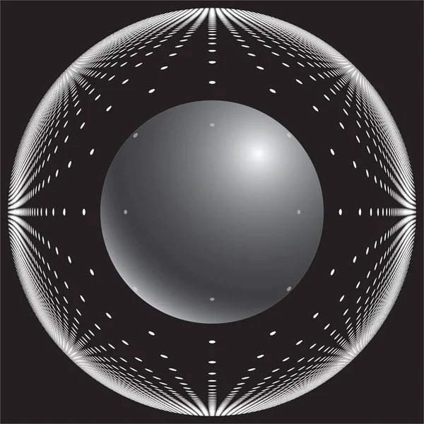 抽象的な背景。グラデーションと発光ハローを持つ球体 — ストックベクタ