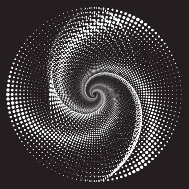 Noktalı Yarım Tonlu Vektör Döner Deseni veya Doku