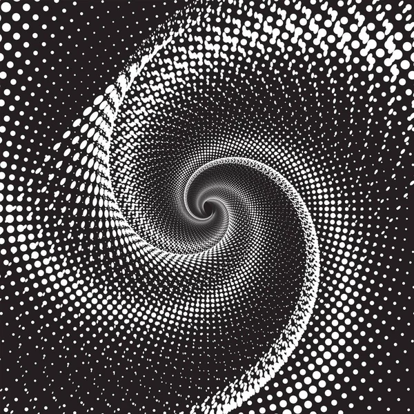 Patrón o textura espiral vectorial semitono punteado — Archivo Imágenes Vectoriales