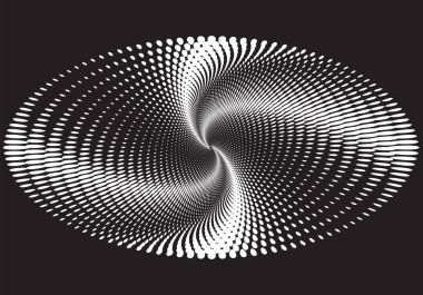 Noktalı Yarım Tonlu Vektör Döner Deseni veya Doku