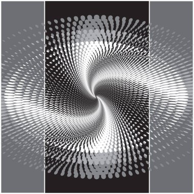 Noktalı Yarım Tonlu Vektör Döner Deseni veya Doku