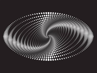 Noktalı Yarım Tonlu Vektör Döner Deseni veya Doku