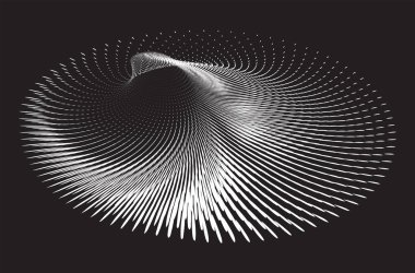 Noktalı Yarım Tonlu Vektör Döner Deseni veya Doku