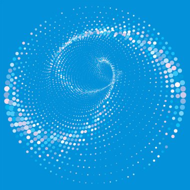 Noktalı Halftone Vektör Spiral Renk Deseni veya Doku