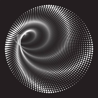 Noktalı Yarım Tonlu Vektör Döner Deseni veya Doku