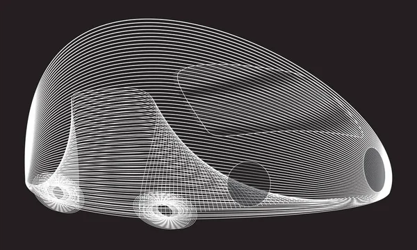 Futuristik samochód abstrakcyjny szkic na czarnym tle — Wektor stockowy
