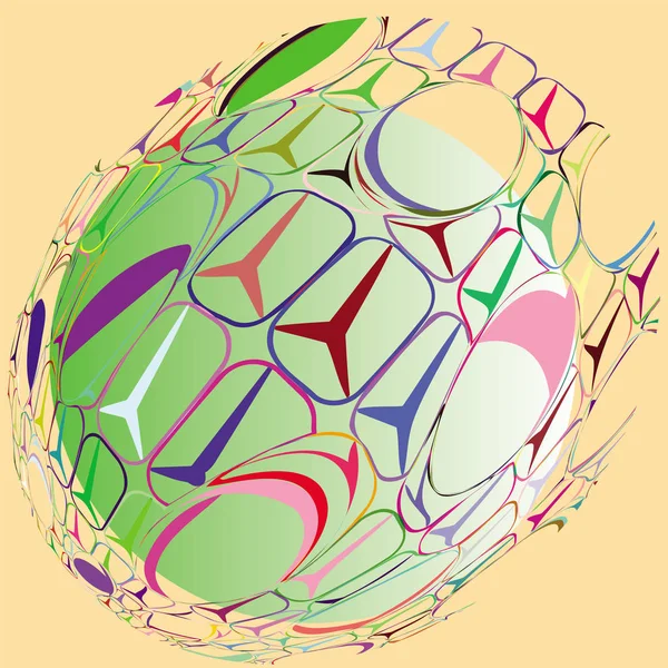Fundo abstrato. Esferas coloridas com um gradiente e um lúmen — Vetor de Stock
