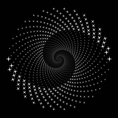 Noktalı Yarım Tonlu Vektör Döner Deseni veya Doku