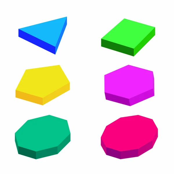 Conjunto de formas volumétricas geométricas de color — Vector de stock