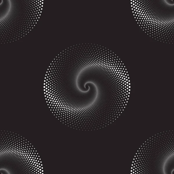 Точечный Полутоновый Векторный Спиральный Рисунок Текстура Бесшовный Фон — стоковый вектор