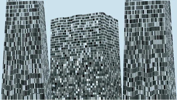 抽象的高层建筑 建筑图纸3D 矢量说明 — 图库矢量图片