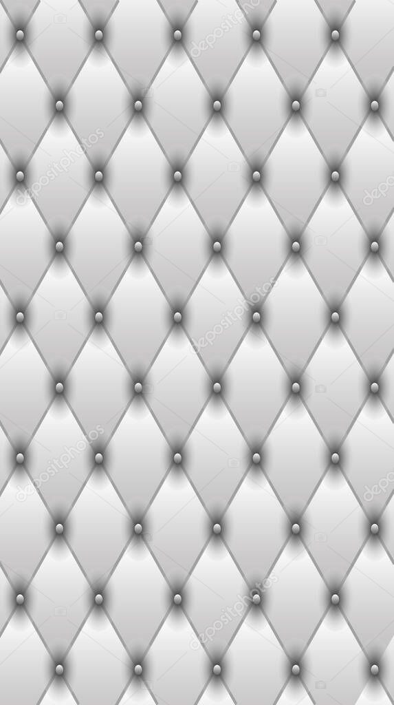 Abstract background. Noise structure with rombus. Abstract Geometric white Leather upholstery. Modern screen vector design for mobile app