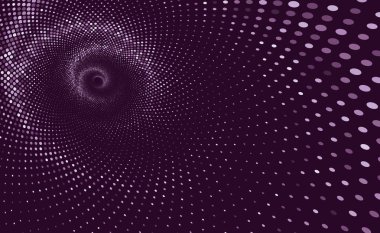 Noktalı Yarım Tonlu Vektör Döner Deseni ya da Doku. Renkli Çemberli Nokta Arkaplanı