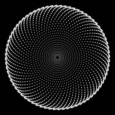 Noktalı Yarım Tonlu Vektör Döner Deseni ya da Doku. Elipsli Nokta Arkaplanı