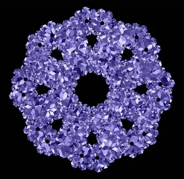Fraktal Spiral Yang Bersinar Abstrak Batu Berharga Bentuk Geometrikal Yang - Stok Vektor