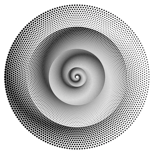 Gepunktetes Halftone Vector Spiralmuster Oder Textur Stipple Dot Hintergründe Mit — Stockvektor