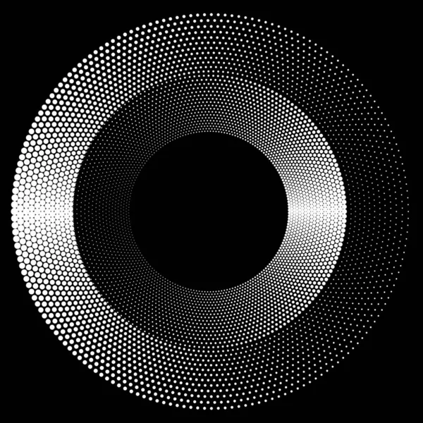 Dotted Halftone Vector Spiral Pattern Υφή Stipple Dot Backgrounds Κύκλους — Διανυσματικό Αρχείο